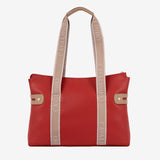 Only by Cavalinho Red Large Tote Shoulder Bag SKU 16200594.0 #color_red / beige