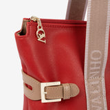 Only by Cavalinho Red Large Tote Shoulder Bag SKU 16200594.0 #color_red / beige