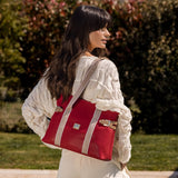 Only by Cavalinho Red Large Tote Shoulder Bag SKU 16200594.0 #color_red / beige