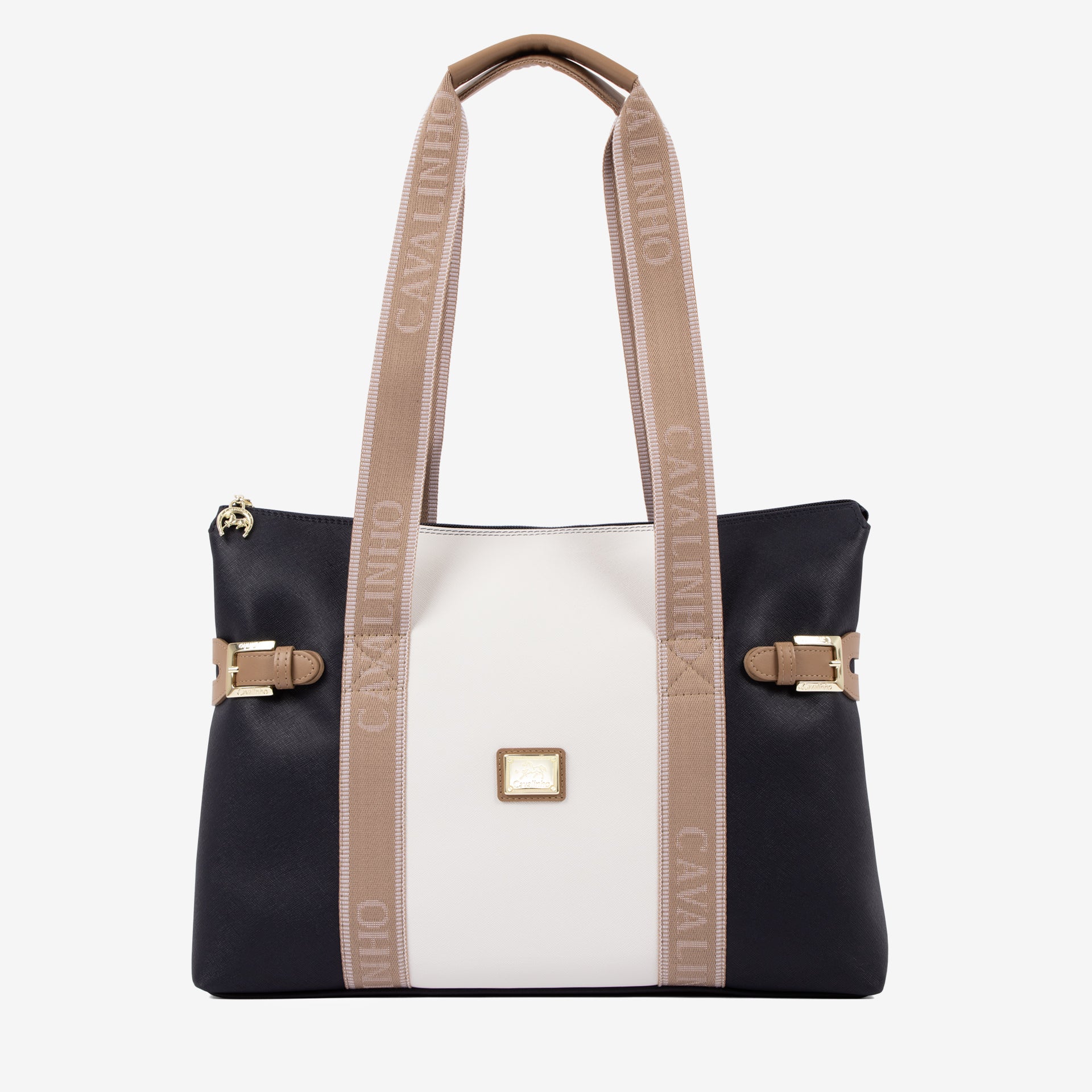 Only by Cavalinho Large Tote Shoulder Bag SKU 16200594.22 #color_beige / white / navy