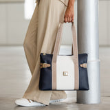 Only by Cavalinho Large Tote Shoulder Bag SKU 16200594.22 #color_beige / white / navy