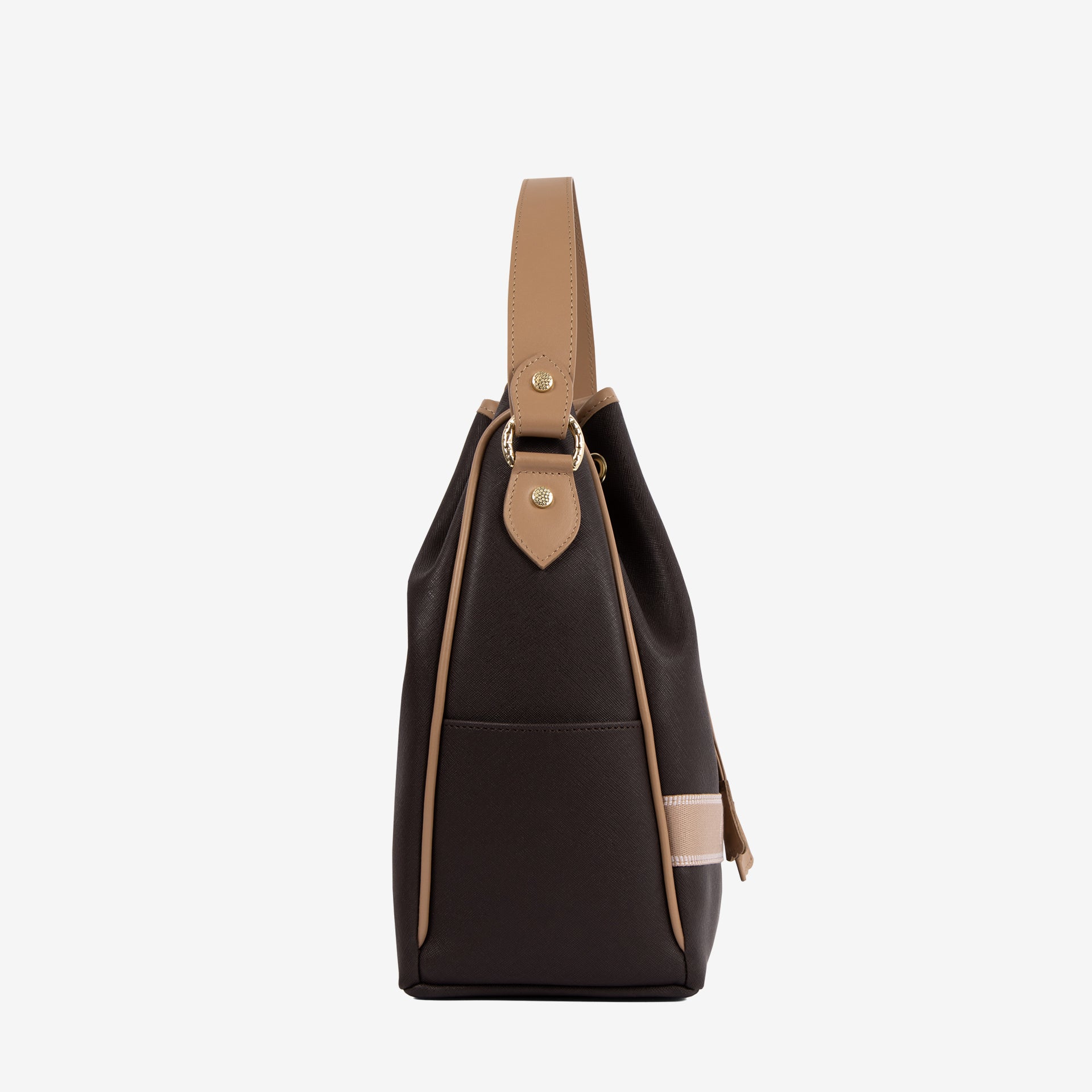 Cavalinho Only by Cavalinho Brown Drawstring Bucket Handbag SKU 16200598.02 #color_brown / beige