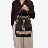 Cavalinho Only by Cavalinho Brown Drawstring Bucket Handbag SKU 16200598.02 #color_brown / beige