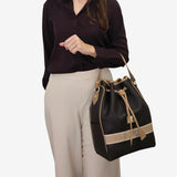 Cavalinho Only by Cavalinho Brown Drawstring Bucket Handbag SKU 16200598.02 #color_brown / beige