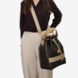 Cavalinho Only by Cavalinho Brown Drawstring Bucket Handbag SKU 16200598.02 #color_brown / beige