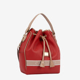 Only by Cavalinho Red Drawstring Bucket Bag SKU 16200598.04 #color_red / beige