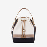 Only by Cavalinho Drawstring Bucket Handbag SKU 16200598.22 #color_beige / white / navy