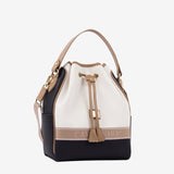 Only by Cavalinho Drawstring Bucket Handbag SKU 16200598.22 #color_beige / white / navy