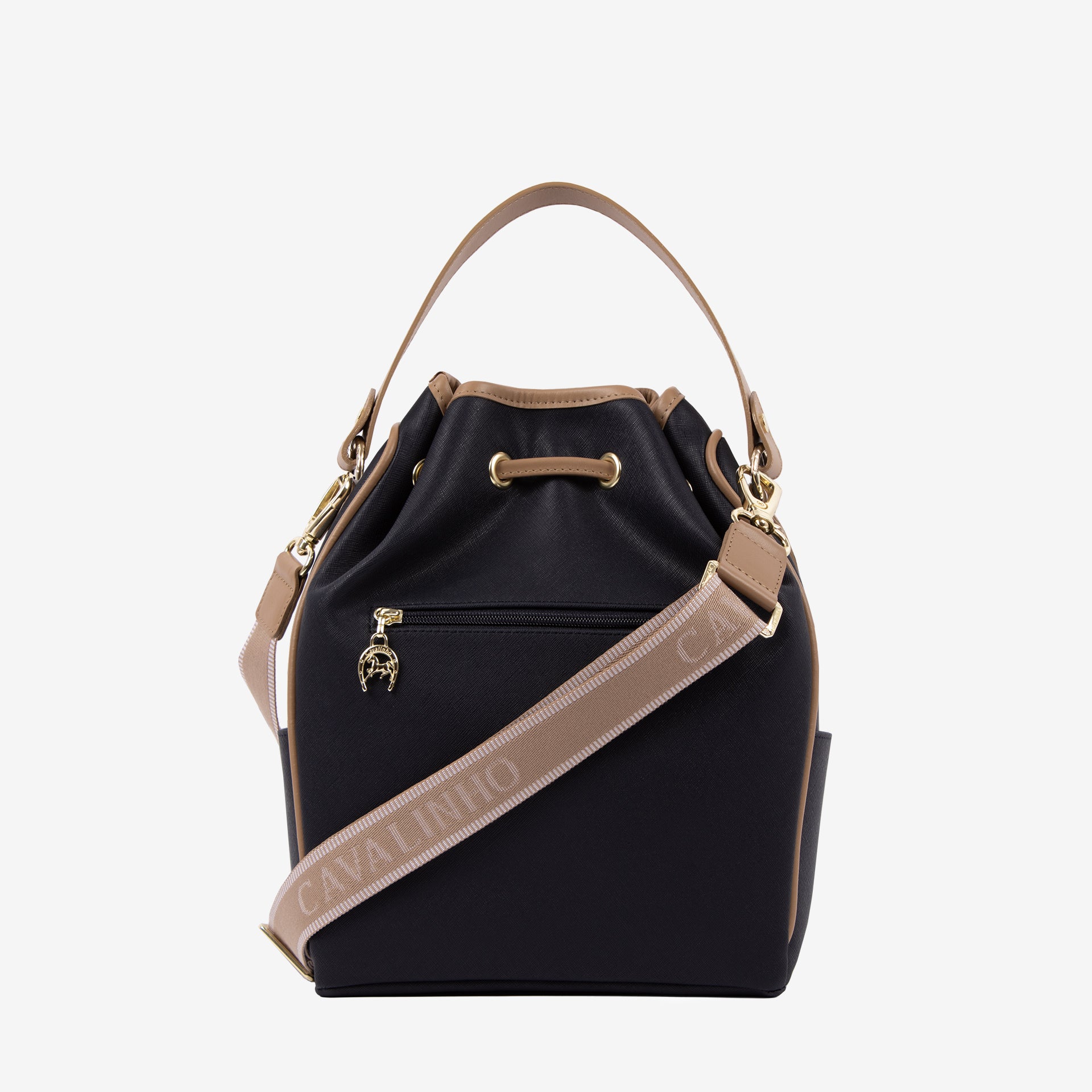 Only by Cavalinho Drawstring Bucket Handbag SKU 16200598.22 #color_beige / white / navy