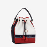Only by Cavalinho Drawstring Bucket Bag SKU 16200598.45 #color_navy / white / red