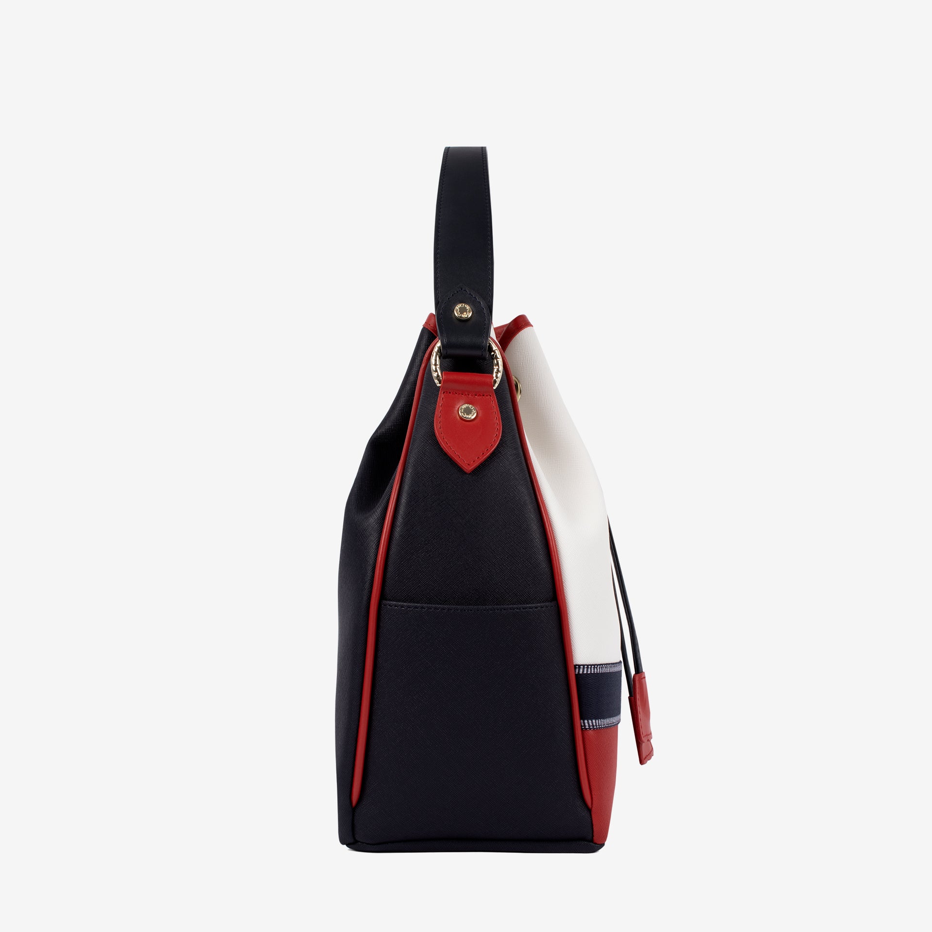 Only by Cavalinho Drawstring Bucket Bag SKU 16200598.45 #color_navy / white / red