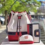 Only by Cavalinho Drawstring Bucket Bag and Accessories SKU 16200598.45 #color_navy / white / red
