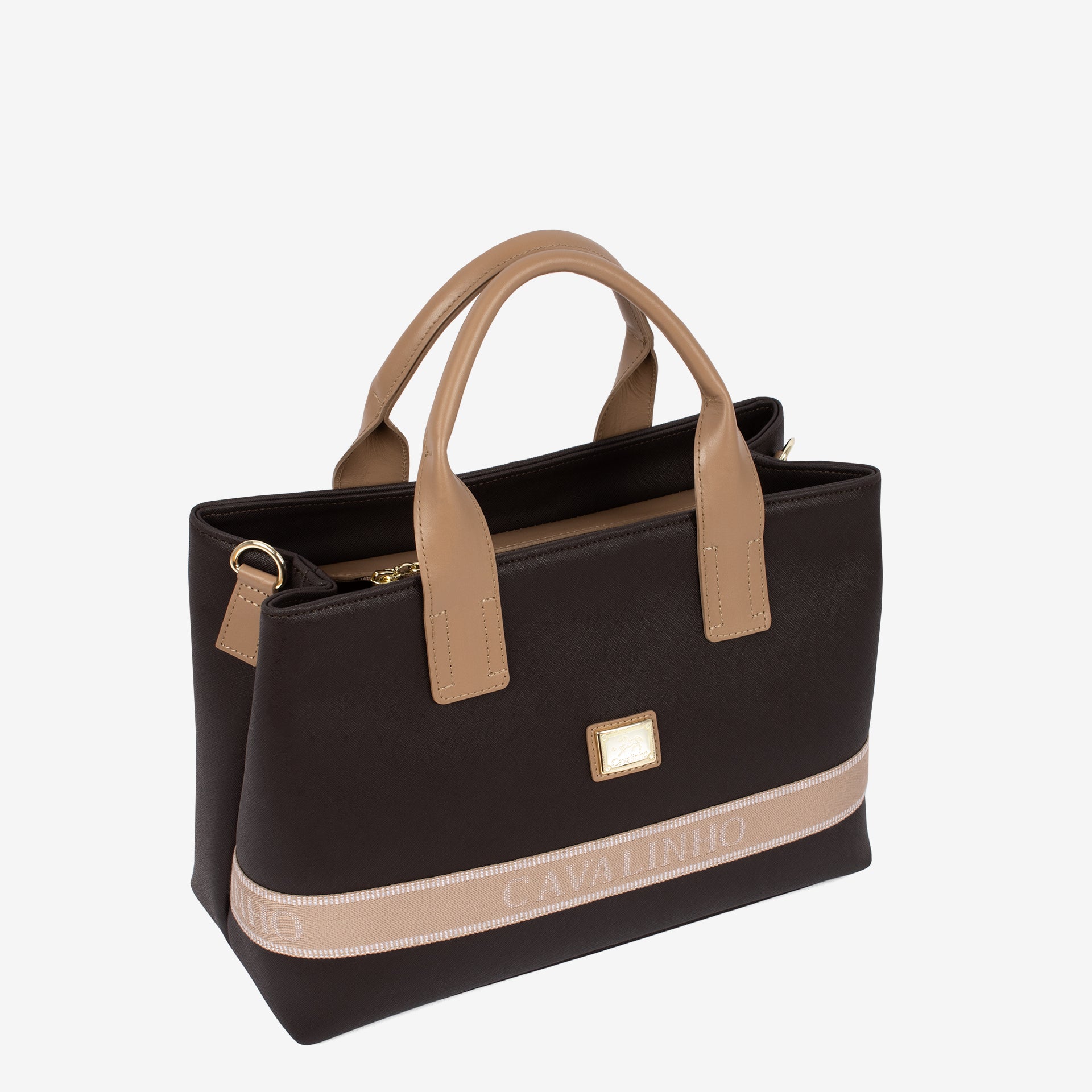 Only By Cavalinho Brown Canvas Handbag SKU 16200601.02 #color_brown / beige