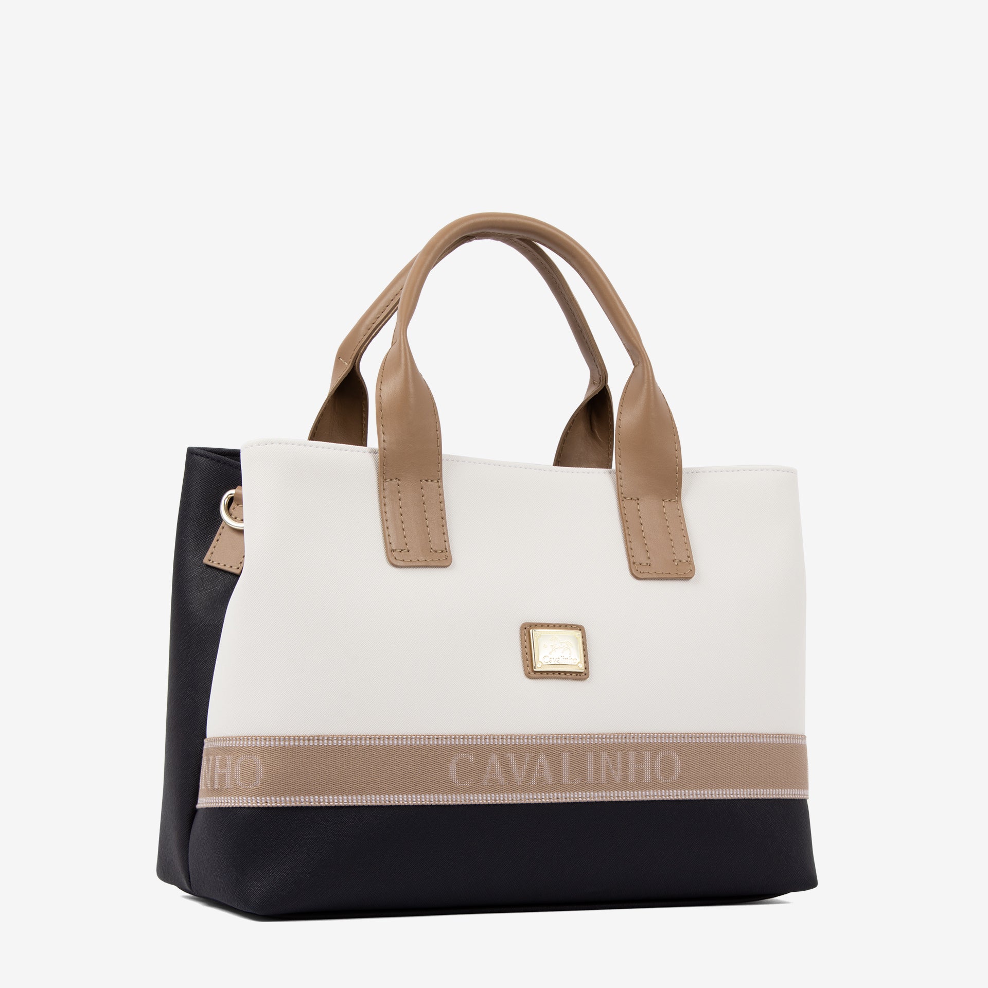 Only By Cavalinho White Canvas Handbag SKU 16200601.22 #color_beige / white / navy