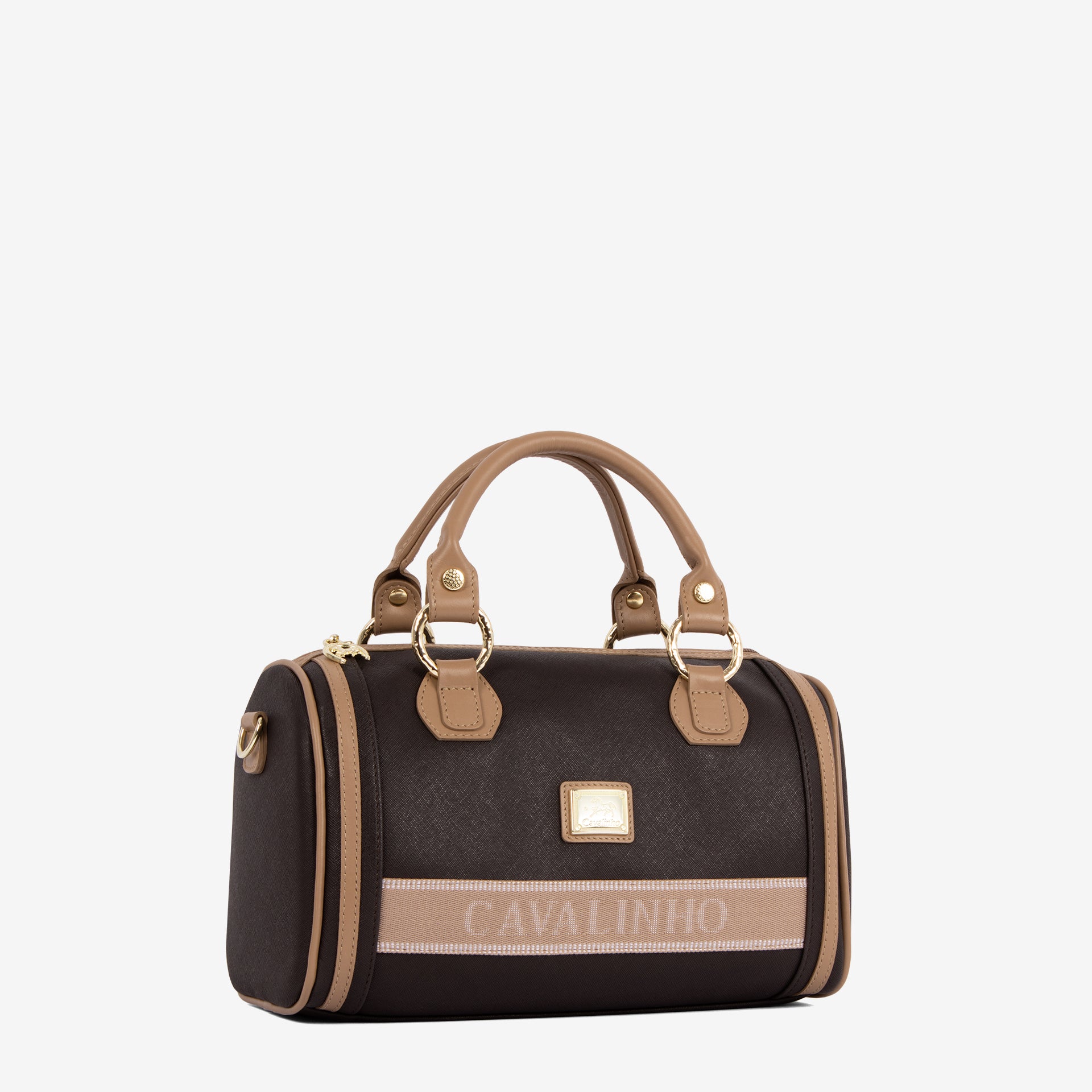 Only By Cavalinho Brown Barrel Handbag SKU 16200607.02 #color_brown / beige