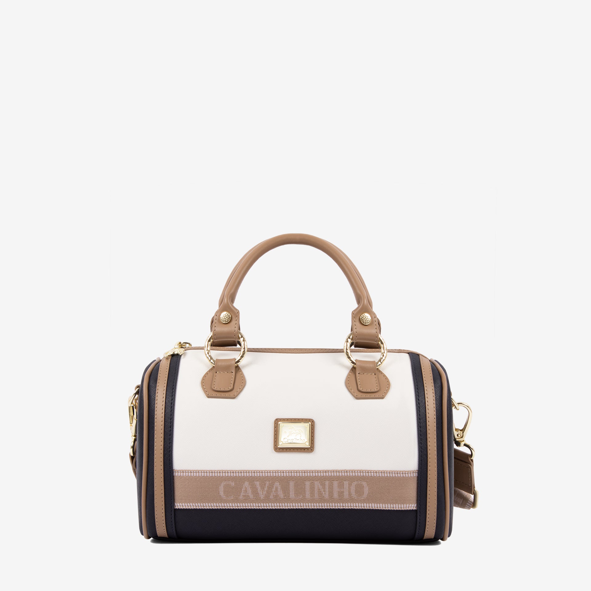 Only By Cavalinho Barrel Handbag SKU 16200607.22 #color_beige / white / navy