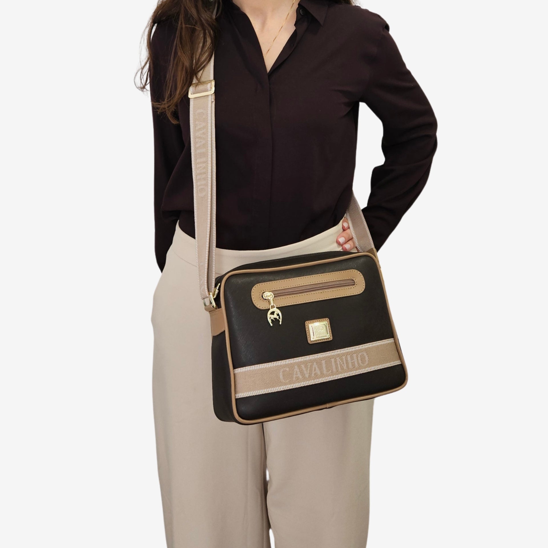 Cavalinho Only By Cavalinho Brown Crossbody Bag SKU 16200610.02 #color_brown / beige