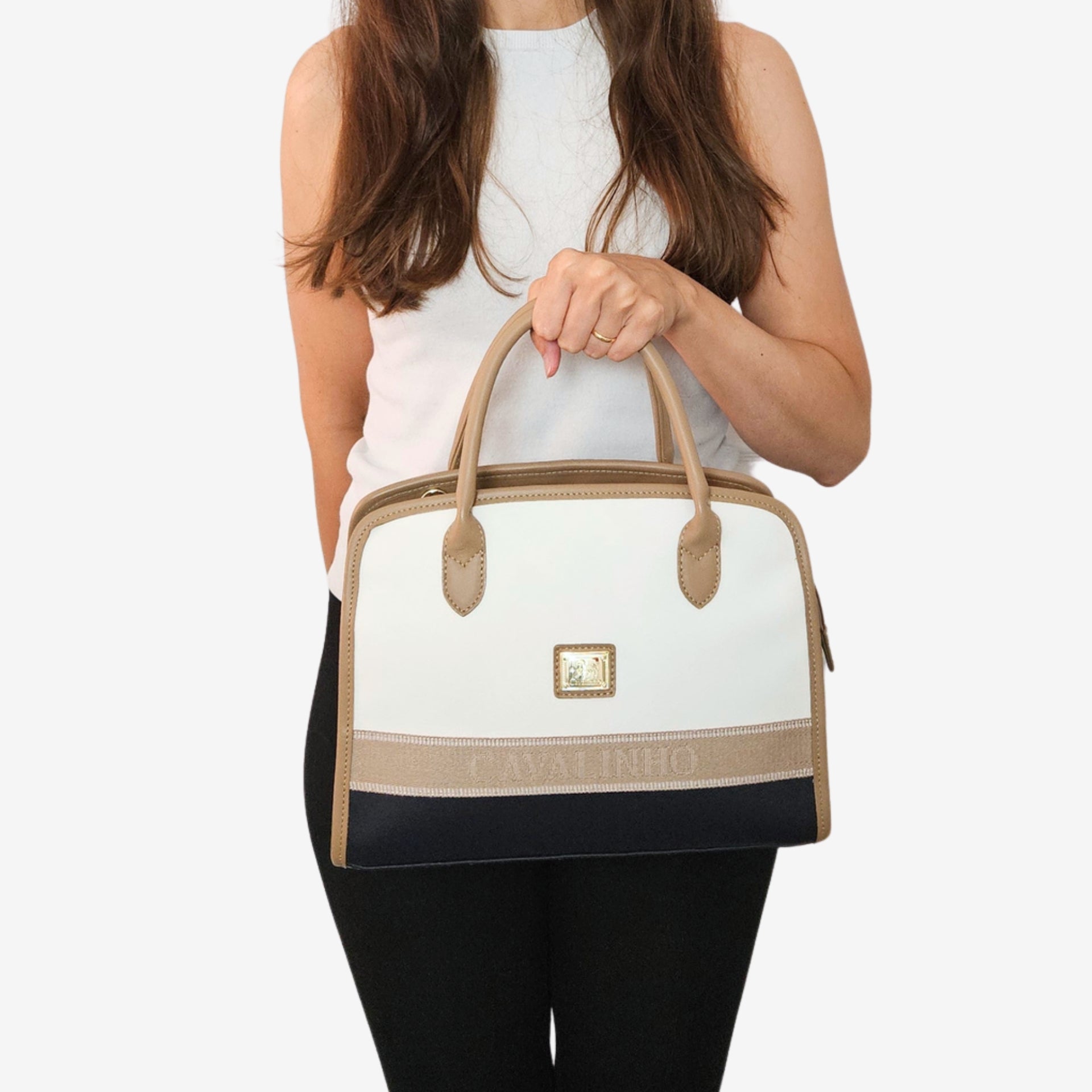 Only By Cavalinho Handbag SKU 16200620.22 #color_beige / white / navy