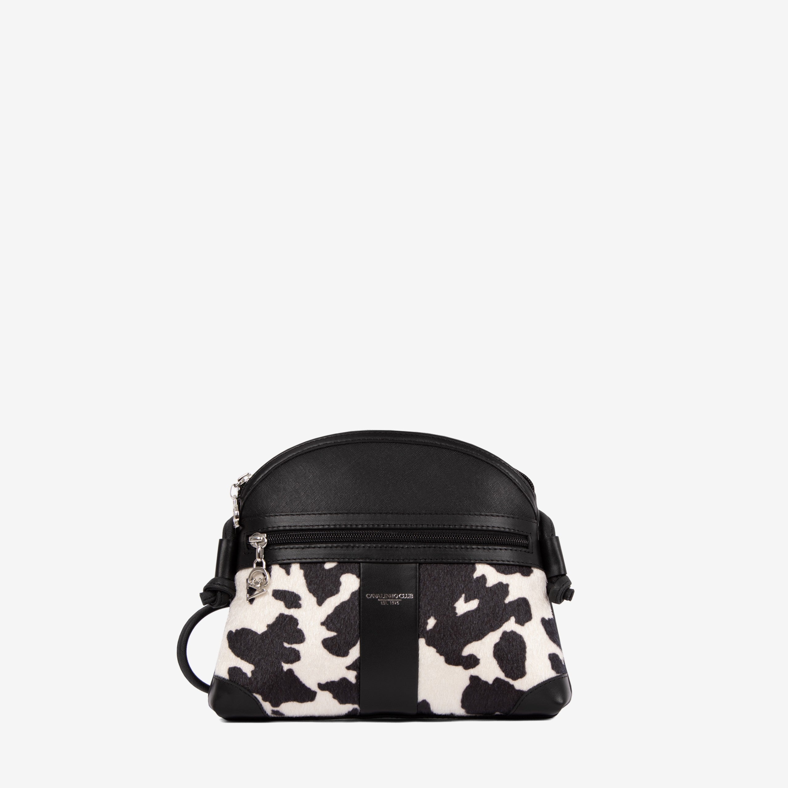 Cavalinho Club Crossbody Bag with Cow Print SKU 16210573.01 #color_black / white