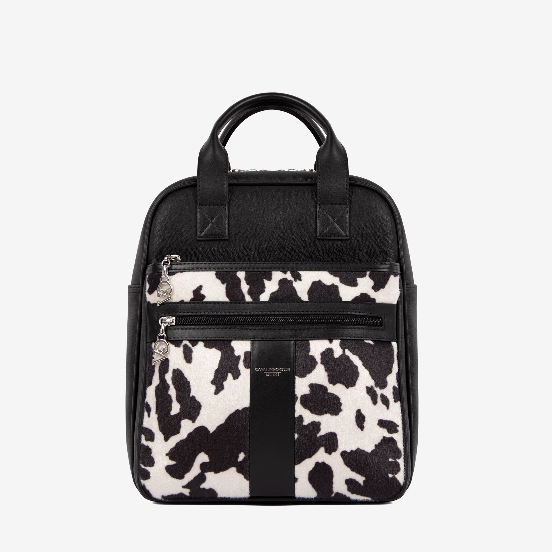 Cavalinho Club Backpack with Cow Print SKU 16210609.01 #color_black / white