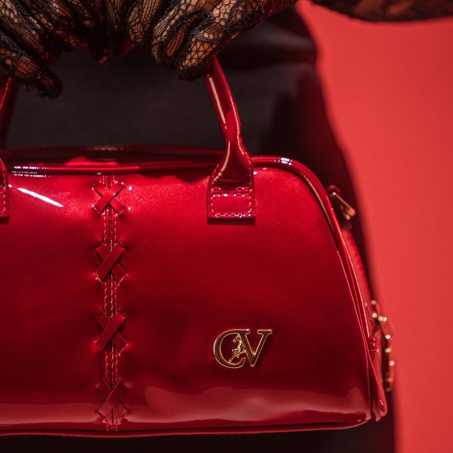 Cavalinho Midnight Rouge Red Patent Leather Handbag, Christmas Limited Edition SKU 16220616.04 #color_red