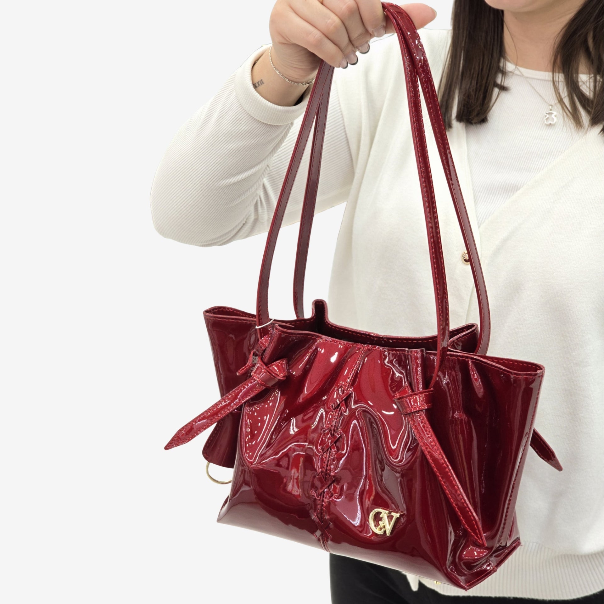 Cavalinho Midnight Rouge Red Patent Leather Shoulder Bag, Limited Edition SKU 16220625.04 #color_red