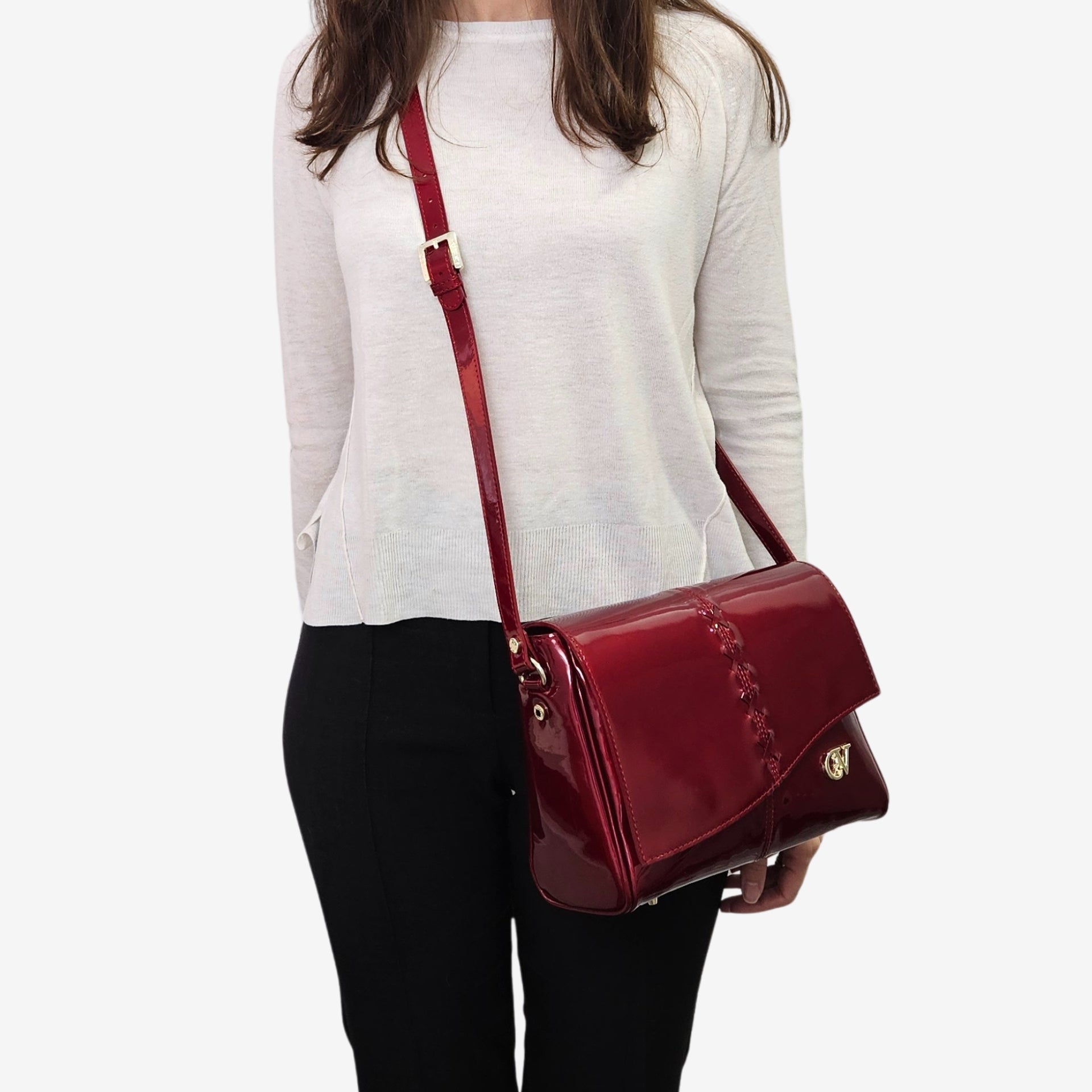 Cavalinho Midnight Rouge Red Patent Leather Crossbody Bag SKU 16220626.04 #color_red