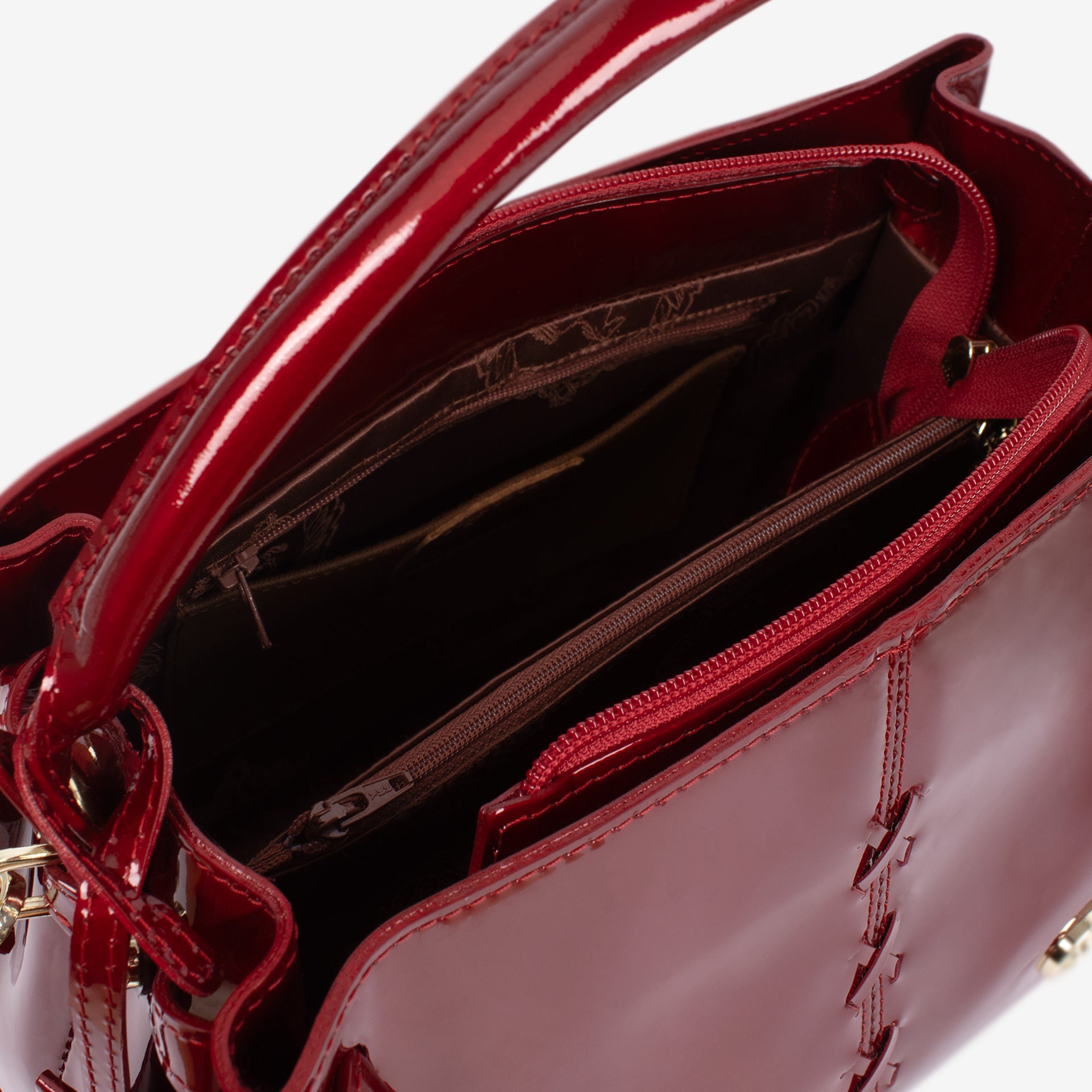 Cavalinho Midnight Rouge Red Patent Leather Handbag for Women Limited Edition SKU 16220627.04 #color_red