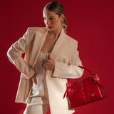 Cavalinho Midnight Rouge Red Patent Leather Handbag for Women Limited Edition SKU 16220627.04 #color_red