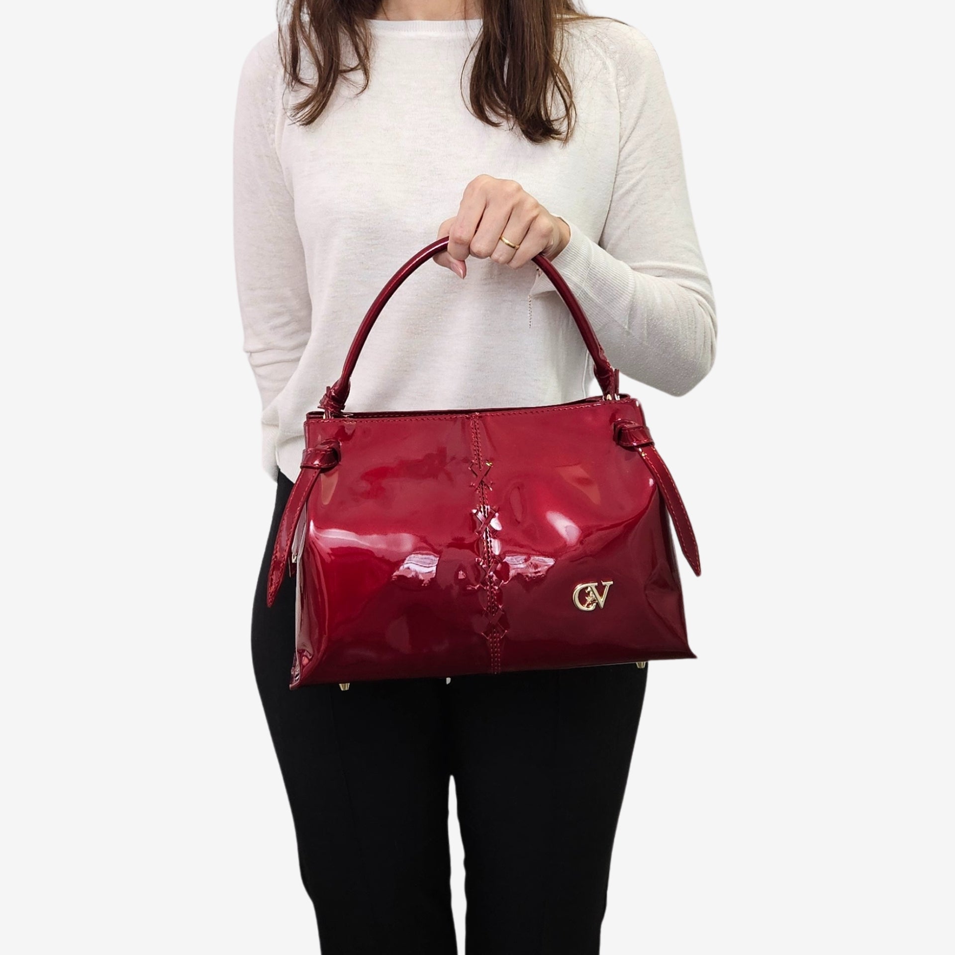 Cavalinho Midnight Rouge Red Patent Leather Handbag for Women Limited Edition SKU 16220627.04 #color_red