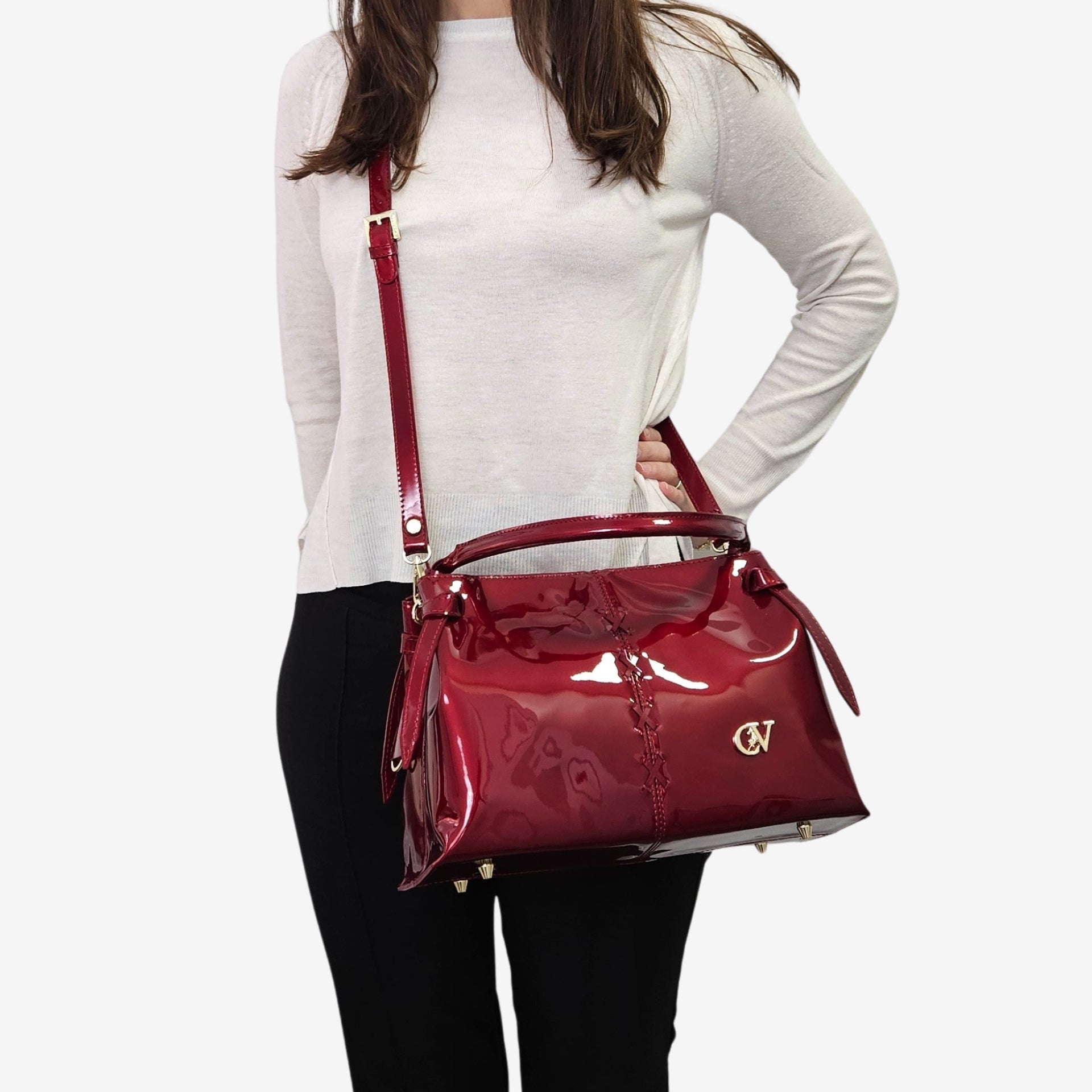 Cavalinho Midnight Rouge Red Patent Leather Handbag for Women Limited Edition SKU 16220627.04 #color_red