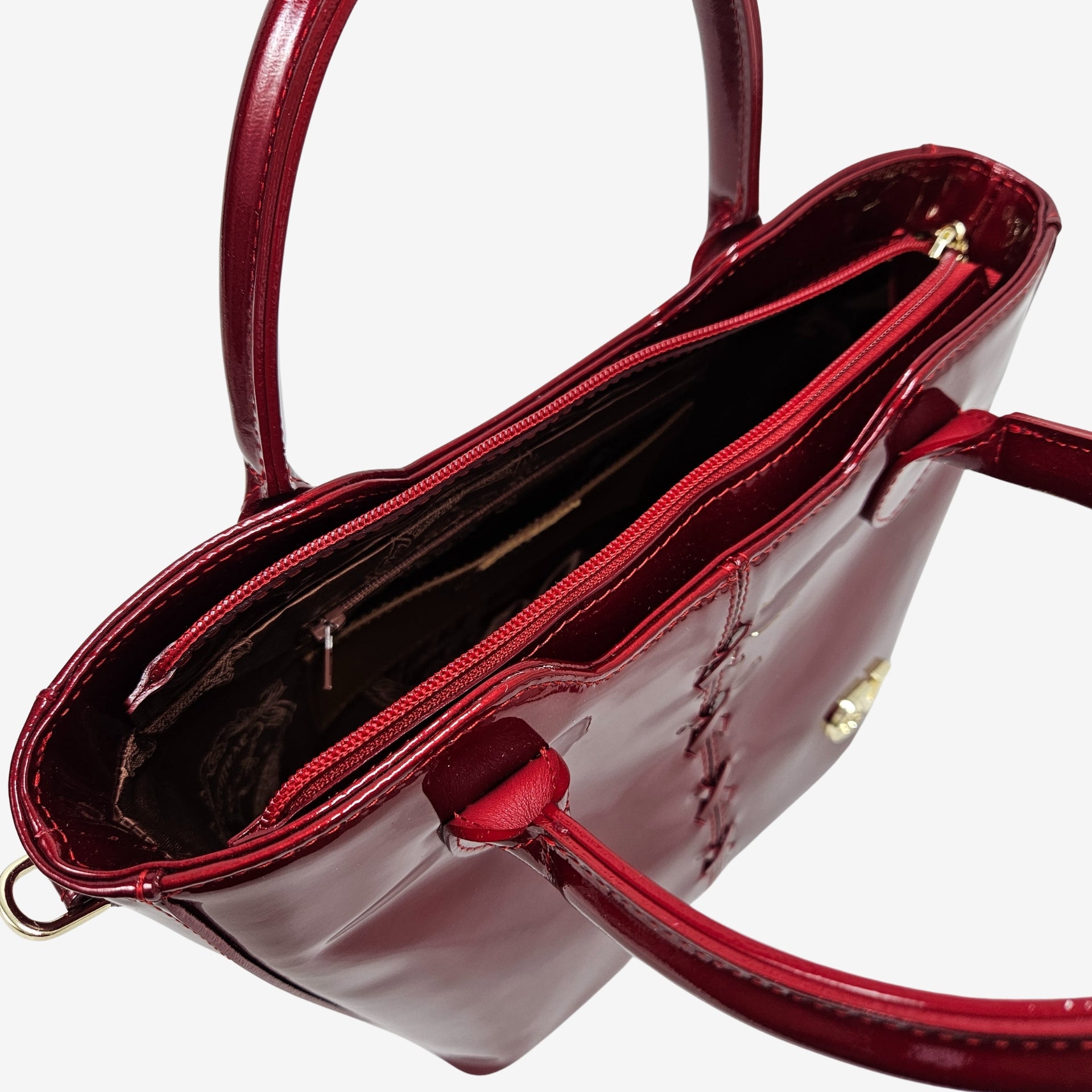 Cavalinho Midnight Rouge Red Patent Leather Handbag Tote for Women SKU 16220628.04 #color_red