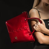 Cavalinho Midnight Rouge Red Patent Leather Handbag Tote for Women SKU 16220628.04 #color_red