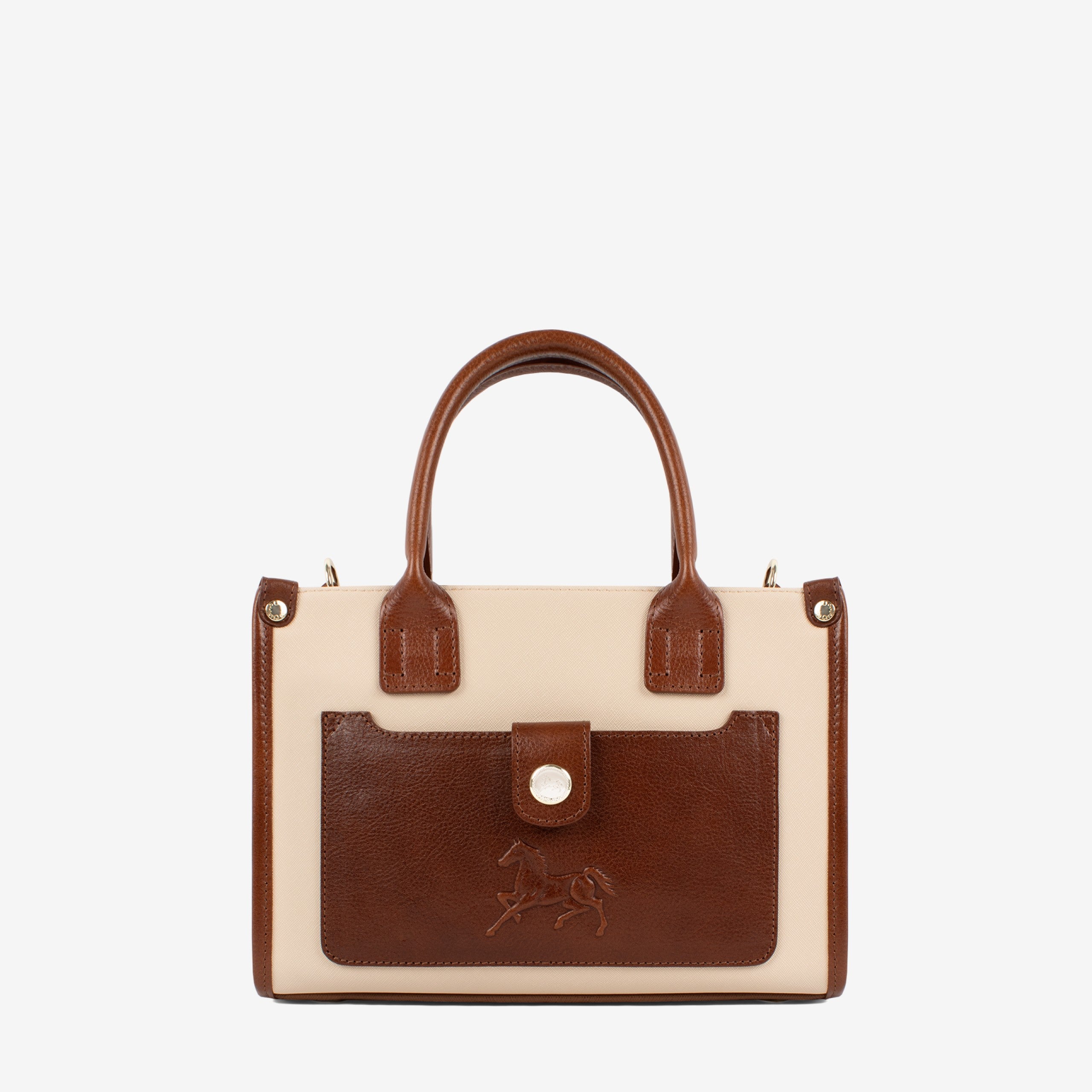 Horse By Cavalinho Designer Beige and Brown Handbag SKU 16230524.34 #color_saddlebrown / beige