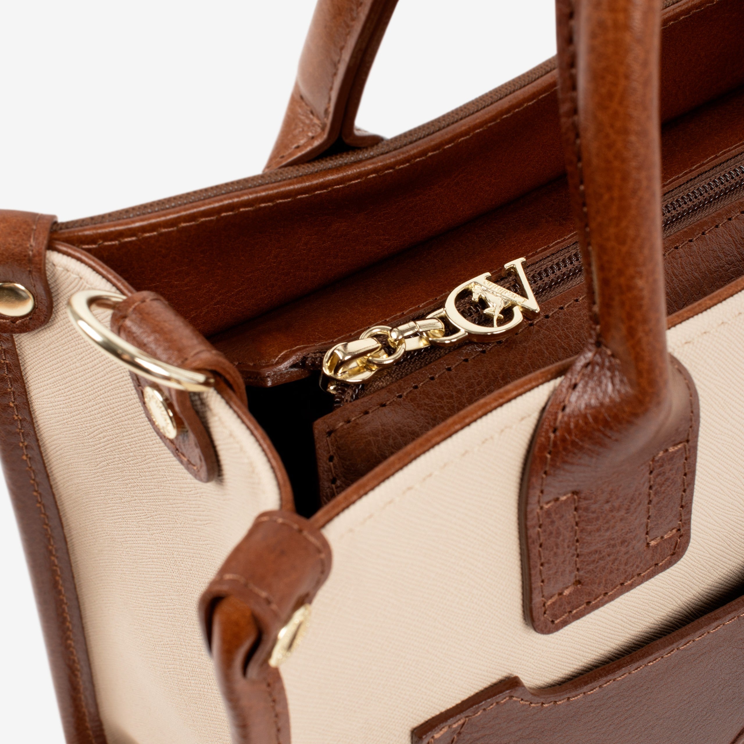 Horse By Cavalinho Designer Beige and Brown Handbag SKU 16230524.34 #color_saddlebrown / beige