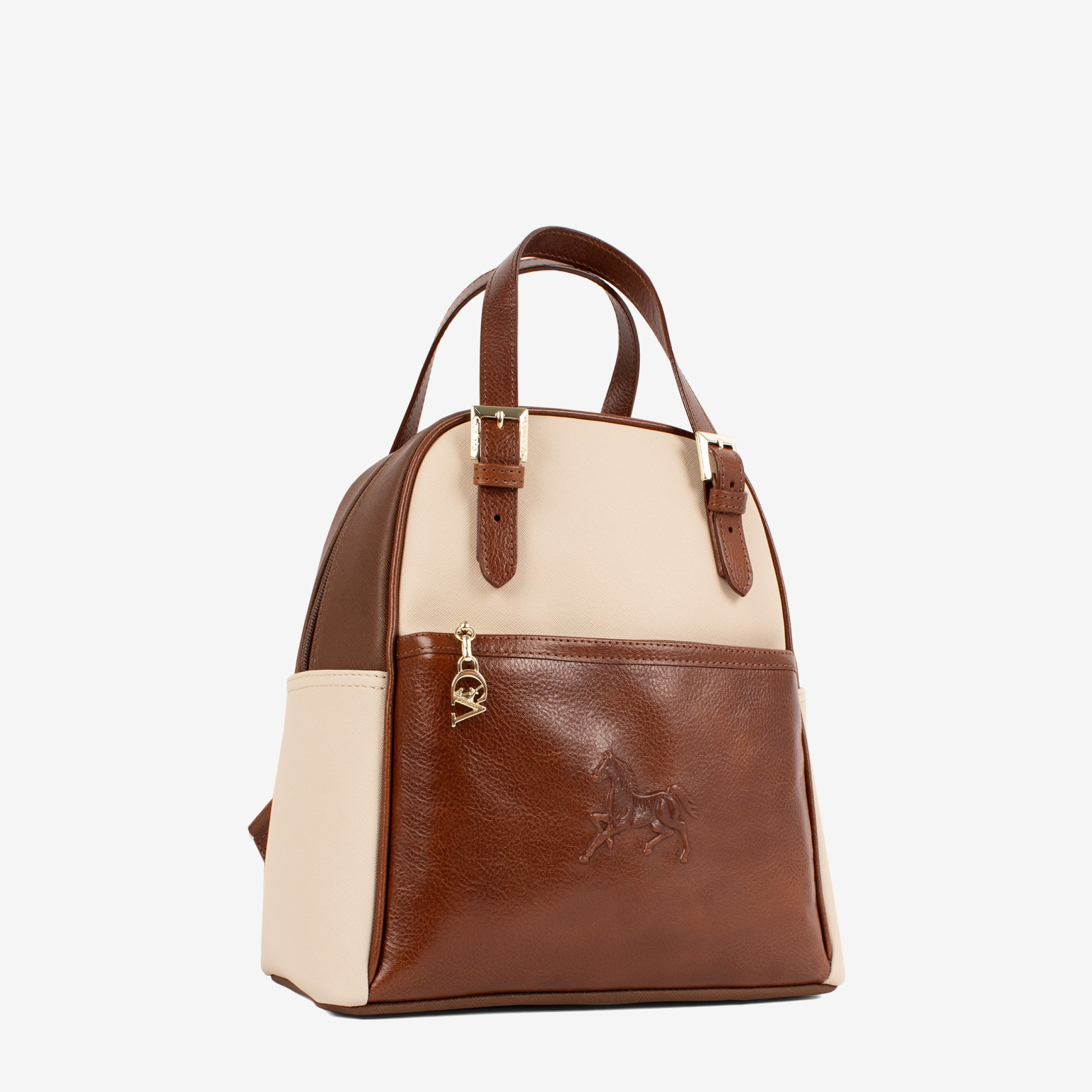 Horse By Cavalinho Designer Brown and Beige Backpack SKU 16230548.34 #color_saddlebrown / beige