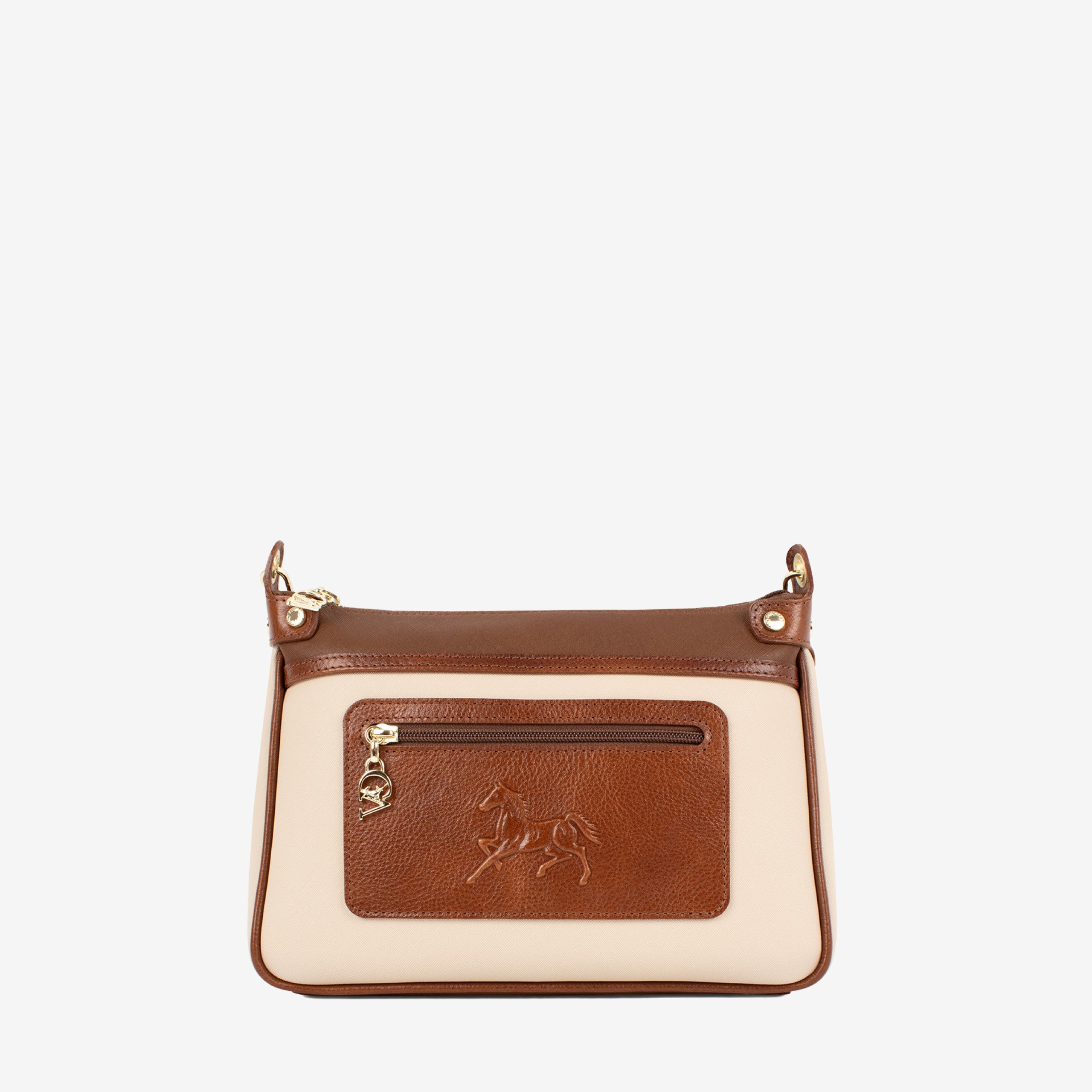 Horse By Cavalinho Designer Brown and Beige Crossbody Bag SKU 16230592.34 #color_saddlebrown / beige