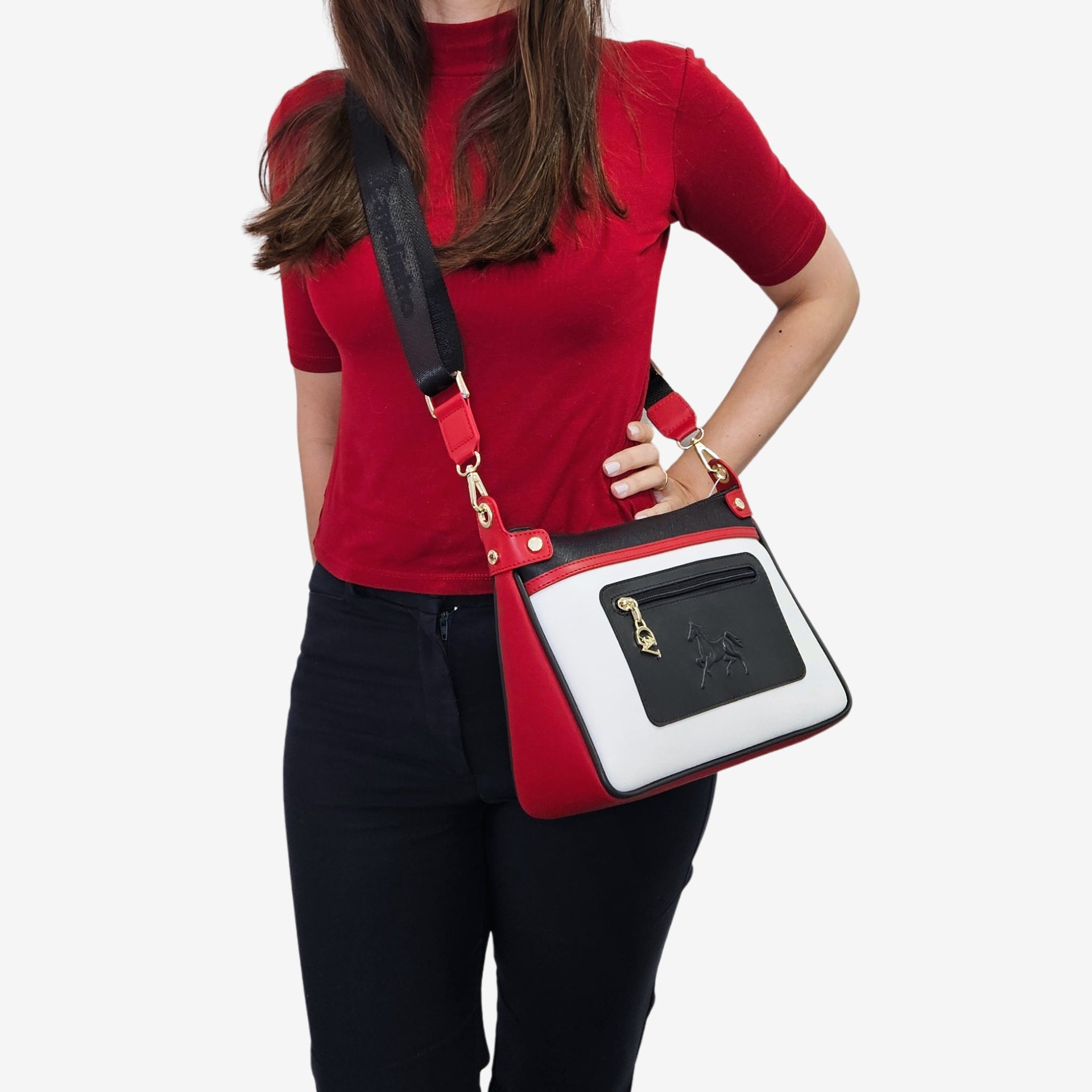 Horse By Cavalinho Crossbody Shoulder Bag SKU 16230592.45 #color_navy / white / red