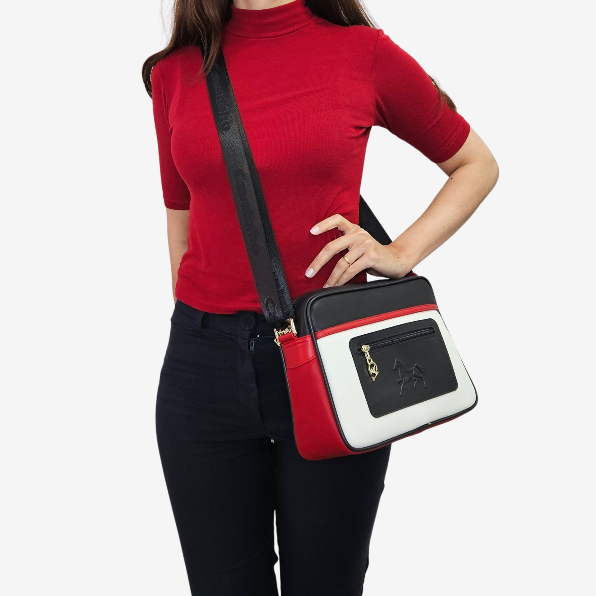 Horse By Cavalinho Crossbody Bag SKU 16230610.45 #color_navy / white / red