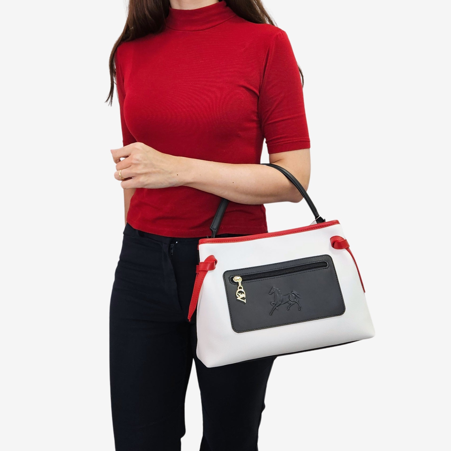 Horse By Cavalinho Designer Handbag SKU 16230627.45 #color_navy / white / red
