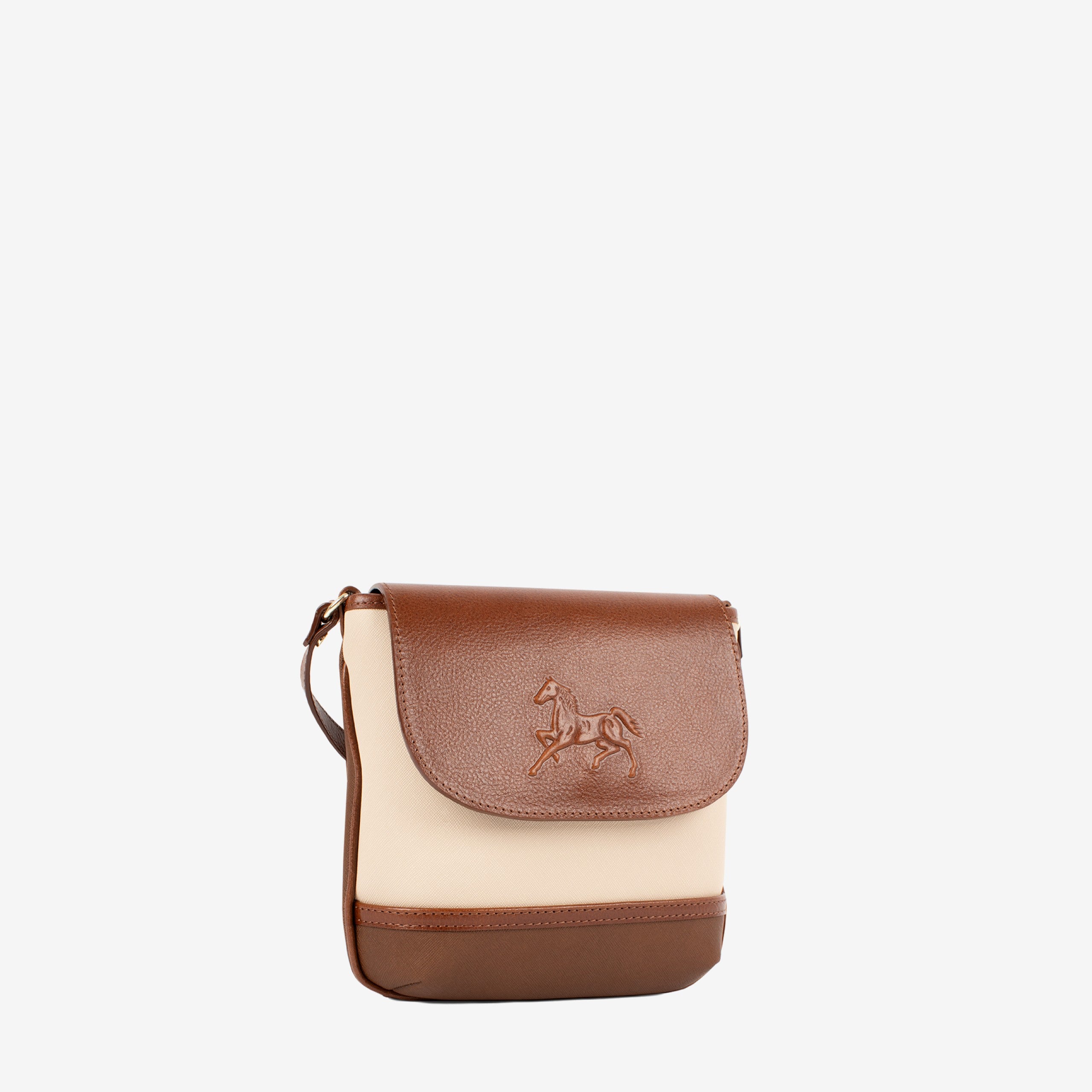 Horse By Cavalinho Beige and Brown Small Crossbody Bag SKU 16230643.34 #color_saddlebrown / beige