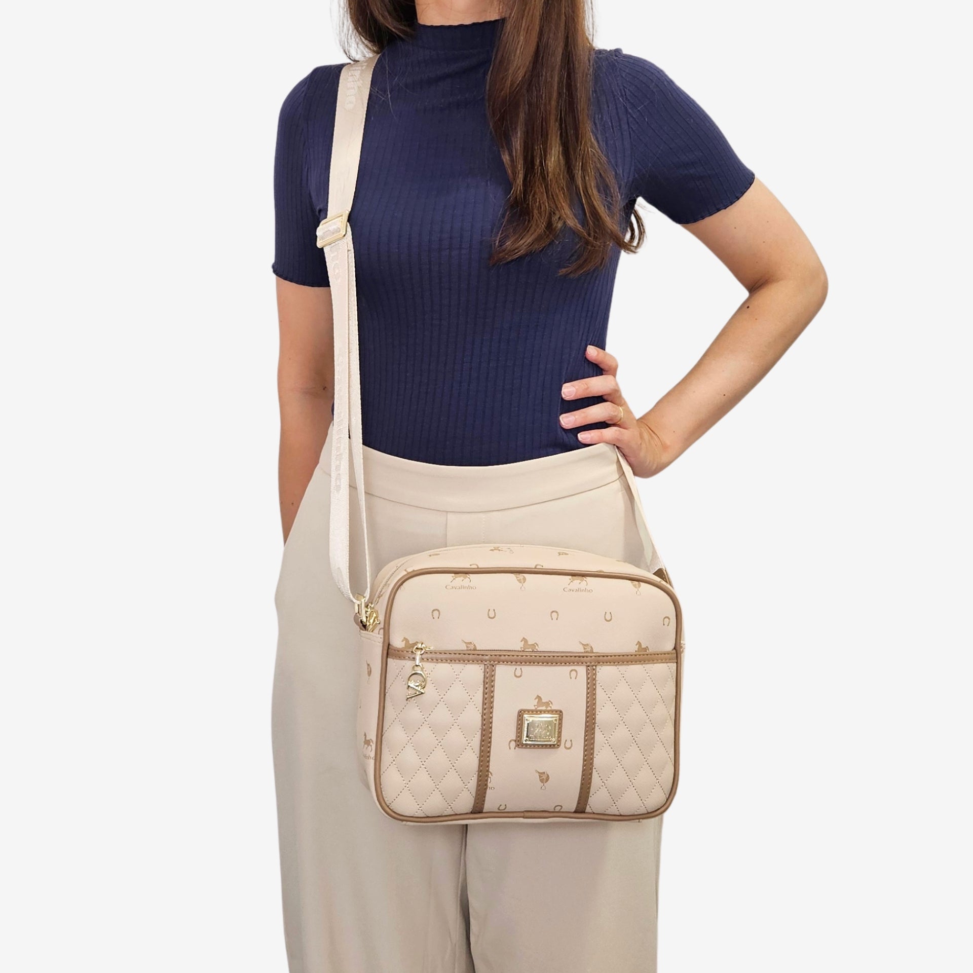 Cavalinho Di Cavallo Beige Designer Crossbody Bag SKU 16250324.05 #color_beige