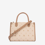 Cavalinho Di Cavallo Beige Designer Handbag with quilted design and gold accents SKU 16250480.05 #color_beige