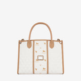 Cavalinho Di Cavallo White Designer Handbag with quilted design and gold accents SKU 16250480.06 #color_white