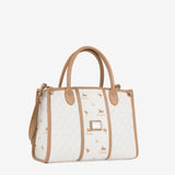 Cavalinho Di Cavallo White Designer Handbag with quilted design and silver accents SKU 16250480.06 #color_white