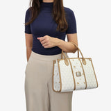Cavalinho Di Cavallo White Designer Handbag with quilted design and silver accents SKU 16250480.06 #color_white