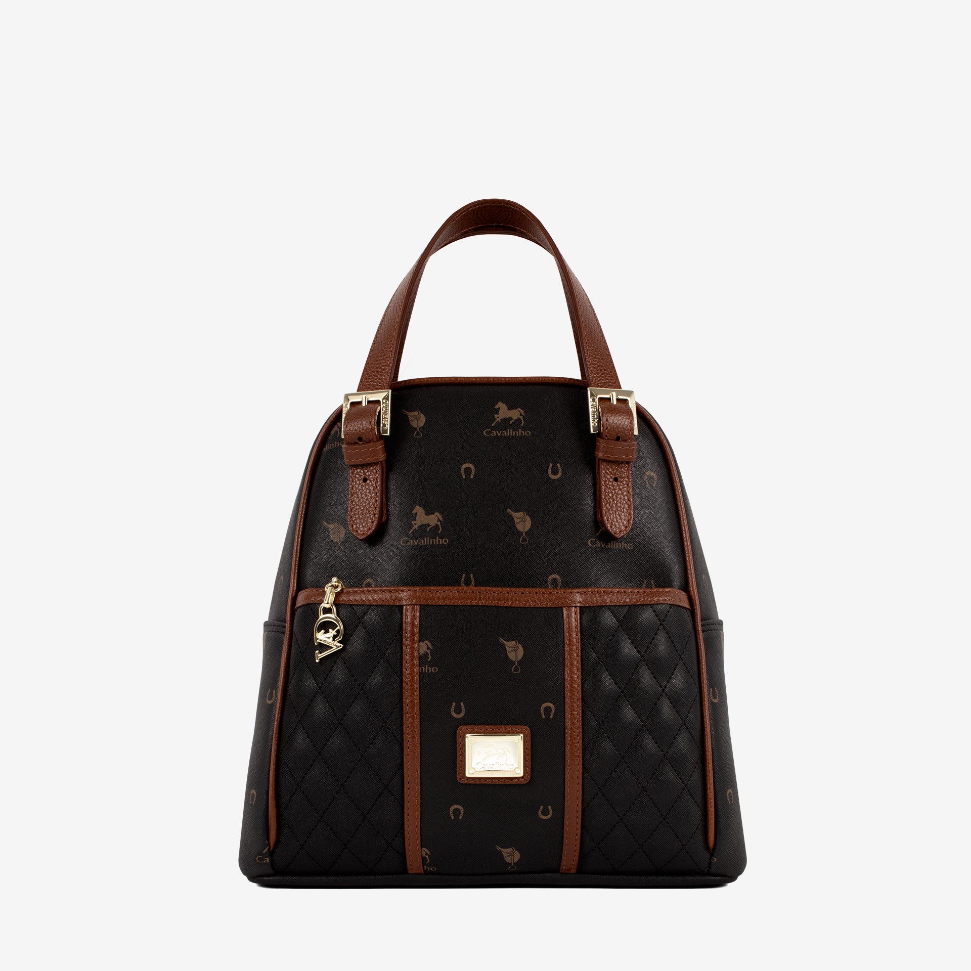 Cavalinho Di Cavallo Black Designer Backpack SKU 16250548.32 #color_black / brown