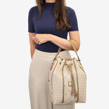 Cavalinho Di Cavallo Beige Drawstring Bucket Handbag SKU 16250598.05 #color_beige