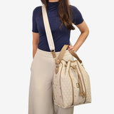 Cavalinho Di Cavallo Beige Drawstring Bucket Handbag SKU 16250598.05 #color_beige