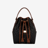 Cavalinho Di Cavallo Black Drawstring Bucket Handbag SKU 16250598.32 #color_black / brown